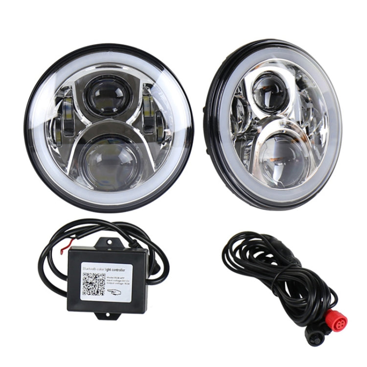 2 PCS 7 inch DC12V 6000K-6500K 50W Car LED Headlight Cree Lamp Beads for Jeep Wrangler / Harley, Support APP + Bluetooth Control, DC12V 6000K-6500K 50W 2 PCS 7 inch DC12V 6000K-6500K 50W Car LED Headlight Cree Lamp Beads for Jeep Wrangler / Harley, Support APP + Bluetooth Control, DC12V 6000K-6500K 50W